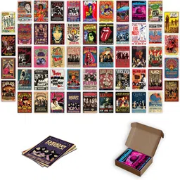 codersparadise Pack of 54 Rockband Posters Collage Kit For Wall Fine Art Print image 2