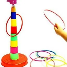 2 in 1 Ring Toss Game | Shape Sorter Color Recognition Aim and Strike Game-image-0