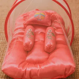 amaar praan BabyBedding_Combo_SatinFur_Pink Bunting Bag image 2