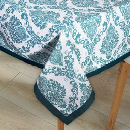 go texstylers Cotton 6 Seater Damask Table Cover image 3
