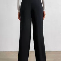 broadstar Women Loose Fit Black Lycra Blend Trousers image 3