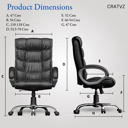 cratvz Chair, Office Chair, Executive Chair, Heavy Metal Base with 3 Years Warranty Leatherette Office Executive Chair image 2