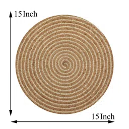 luxe home international Asher (15x15) Brown Jute (Set of 2) Placemat image 5