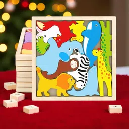 vhd Multicolor Wooden Animal Puzzle – Fun & Educational Toy for Kids W113-picture-20