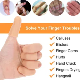 mayklen Silicone Finger Protector - 6 Pcs Finger Cap For Injured Finger Sleeve image 3