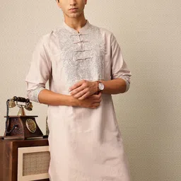 house of pataudi Men Viscose Rayon Kurta Pant Set-picture-11