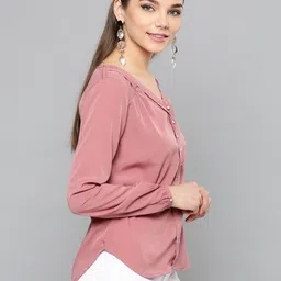 harpa Casual Regular Sleeves Solid Women Pink Top image 5