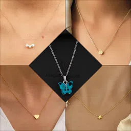 boghra sales combo pendant for girls Gold-plated, Silver, Rhodium Pearl, Crystal Brass, Silver, Alloy Pendant-picture-43