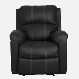 recliners india Spino Leatherette 1 Seater Manual Recliner In Black Colour image 4