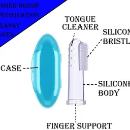 aradent Pack Of 1 Silicone Baby Finger Brush and Tongue Cleaner With Case Teether and Feeder image 2