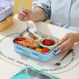 vsell The Ultimate 3-Compartment Leak-Proof Seals 750ml Stainless Steel Lunch Box 3 Containers Lunch Box image 4