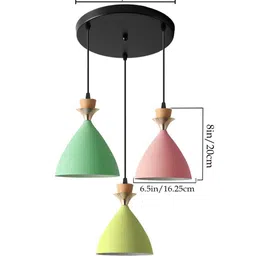 homesake Pendant Lamp Shade for Kitchen Island, Color Metal Minimal Pot Pendant Light Shades, Nordic Style for Bedroom, Living Room, Macaron, Cluster Round image 2