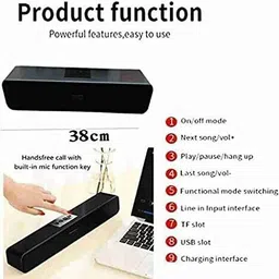 MECKWELL Wireless Rechargeable New Top Selling Portable Stereo sound 20 W Bluetooth Soundbar image 4