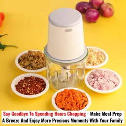 instacuppa 600 mL Rechargeable Electric Chopper - Stainless Steel Blades, Electric Vegetable & Fruit Chopper image 2