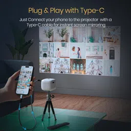 Portronics Pico 14 Rechargeable DLP Mini Projector,720p Full HD,1600 Lumens,Auto Keystone (1600 lm / 1 Speaker / Wireless / Remote Controller) Portable Projector image 2