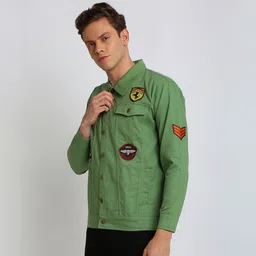 Men Solid Denim Jacket-image-22