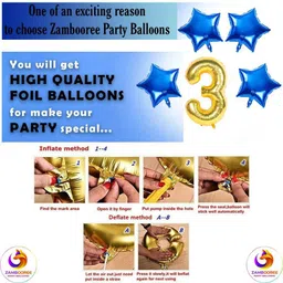 zambooree 3rd Birthday Decoration Items For Kids - 53Pcs Third Birthday Decoration image 4