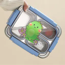 zyamalox Kids tiffin box for school lunch box with small cup cute insulated 3 grids 3 Containers Lunch Box-picture-40