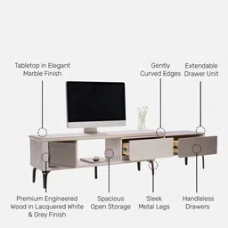 durian Carla Tv Unit In White Finish image 3