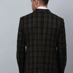 cantabil Men Checkered Single Breasted Formal Blazer image 2