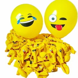 chau mau Solid Smiley Balloon Printed Face Expression Latex Balloon (20 Pieces) Balloon image 3