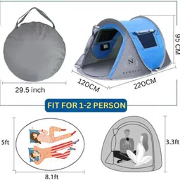nawbeda Amazing Outdoor Pop Up Boat Tent 1-2 Person Tent - For Camping, Outdoor, and this made in 190T Polyester, Automatic installation in 5 second image 3