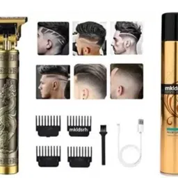 hanumate Vintage T9 professional clipper Trimmer for men 120 min & nova gold hair spray Personal Care Appliance Combo-image-14