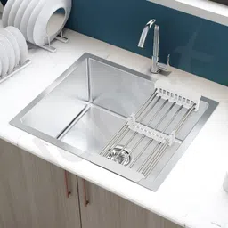 plantex 304 Stainless Steel Grande Undermount Sink for Kitchen/Handmade Kitchen Sink Single Bowl Sinks with Coupling and Hose Pipe (22x18 Inches) Vessel Sink-picture-25