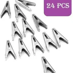 24PCs Cloths Drying Clip Clothes Pins Pegs Hanging Cloth Clip Oreo Clips Stainless Steel Cloth Clips-image-21