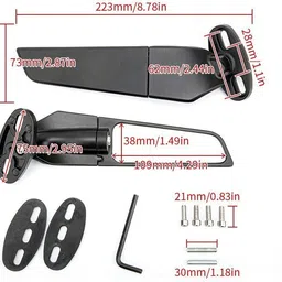 vagary Aerodynamic Adjustable Wing Mirror For R15 V4, V3, R15 V4M Bike Fairing Kit image 3
