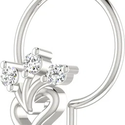 avsar Meghna 14kt Cubic Zirconia White Gold Nose Wire image 2