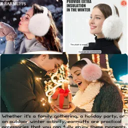 highever Unisex cute foldable plush faux warm ear muffs for women girls (8 years & above) Ear Muff image 5