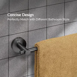 u-s-f bath accessories Towel Rod|Towel Hanger Towel Rod for Bathroom/Stand/Bathroom Accessories Black Towel Holder image 3