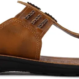 Men Paragon PUK2230G Men's Slip-on Tan Sandals for Men | Comfortable Sole & Durable Sandal image 4