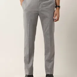 arrow Men Tapered Grey Polyester Trousers image 1