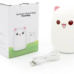 subadika Cute Happy Cat USB Rechargeable, 7-Colors Changing Light, Room Decor Night Lamp image 4