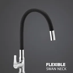 prestige Step brass Swan neck Tap Black With 360 degree swivel spout For Kitchen Pillar Tap Faucet image 3