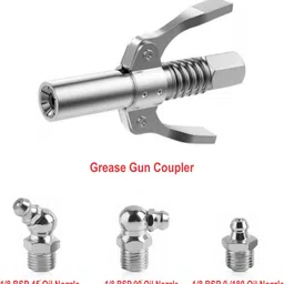 epitech mart Grease Gun Coupler 10000 PSI Quick Lock and Release with Oil Nozzles Manual Dispenser image 3