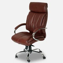 ardasinterior Alpha Leatherette High Back Executive Chair in Burgandy Colour Leatherette Office Adjustable Arm Chair image 2