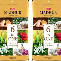 hem 6 in 1 Assorted Madhur Incense Sticks Pack of 2 (480g) Agarbatti for Pooja, Freshness, Meditation, Puja Room Items for Aromatic Environment-picture-19