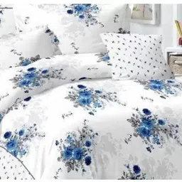 shine creation 180 TC Cotton Double Floral Flat Bedsheet image 2