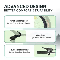 urban terrain Rogue MTB Fat Tyre Cycles Shimano Geared for Men with Dual Disc Brake 26 T (inch) Road Cycle image 5