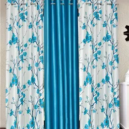 fashion string 274 cm (9 ft) Polyester Semi Transparent Long Door Curtain (Pack Of 3) image 1
