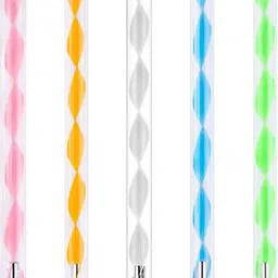 khejdo 5 pcs 2 Way Dotting Pen Tool, Nail Art Tip Dot Paint Manicure kit,-picture-41