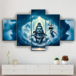 Devotional Lord Shiva Wall Art Set (30x18 inches) Digital Reprint 18 inch x 30 inch Painting-image-22