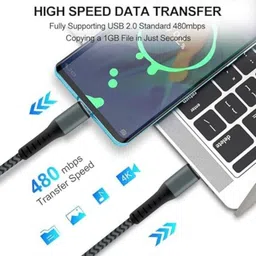 Aliens AUX Cable 0.12 m Type C to 3.5mm Audio Jack Cable, DAC Headphone/Earphone Converter Adapter| Hi-Fi Stereo Aux Cable Nylon Braided Material image 2