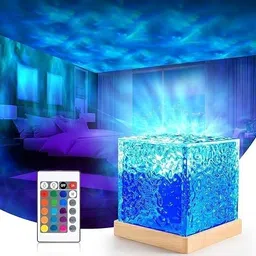 techpunch Best Square Lamp Water Wave Effect Romantic LED Light with Remote Control Table Lamp-picture-11