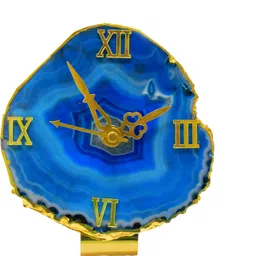 maureen Natural Agate Stone Watch with Stylish Golden Color Stand -4 Carved Asymmetrical Crystal Stone-picture-11