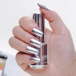 tanvi27 Effect Metallic Silver Nail Polish Quick Drying & Metal Silver-picture-13