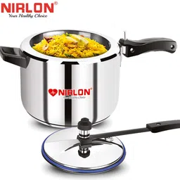 NIRLON Classic Induction Friendly Stainless Steel Pressure Cooker, 5 Liters 5 L Induction Bottom Pressure Cooker image 4